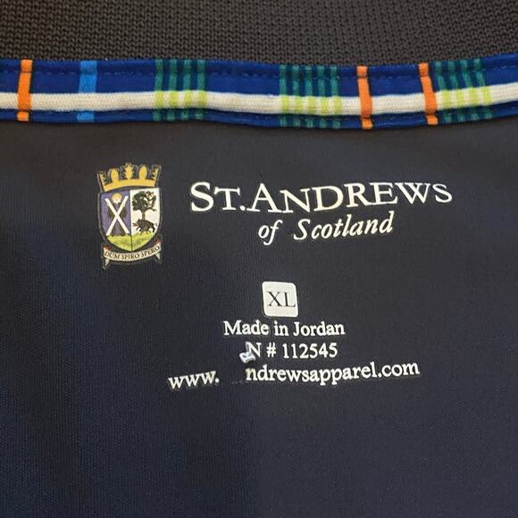St Andrews Of Scottland Shirt Mens XL Gray Golf Polo Performance Short Sleeve - Picture 6 of 9